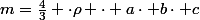 m=\frac{4}{3} \cdot\rho \cdot a\cdot b\cdot c