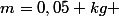 m=0,05 kg 