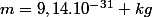 m=9,14.10^{-31} kg