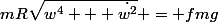 mR\sqrt{w^4 + \dot{w^2}} = fmg