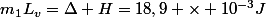 m_{1}L_{v}=\Delta H=18,9 \times 10^{-3}J