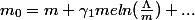m_0=m+\gamma_1meln(\frac{\Lambda}{m})+...