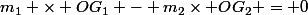 m_1 \times OG_1 - m_2\times OG_2 = 0