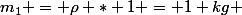 m_1 = \rho * 1 = 1 kg 