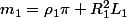m_1=\rho_1\pi R_1^2L_1