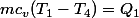 mc_v(T_1-T_4)=Q_1