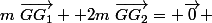 m~\overrightarrow{GG_1}+ 2m~\overrightarrow{GG_2}= \overrightarrow{0} 