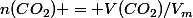 n(CO_2) = V(CO_2)/V_m