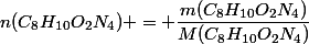n(C_8H_{10}O_2N_4) = \dfrac{m(C_8H_{10}O_2N_4)}{M(C_8H_{10}O_2N_4)}