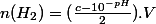 n(H_2)=(\frac{c-10^{-pH}}{2}).V