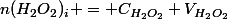 n(H_2O_2)_i = C_{H_2O_2} V_{H_2O_2}