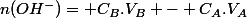 n(OH^-)= C_B.V_B - C_A.V_A