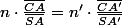n\cdot\frac{\overline{CA}}{\overline{SA}}=n'\cdot\frac{\overline{CA'}}{\overline{SA'}}