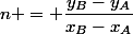 n = \dfrac{y_B-y_A}{x_B-x_A}