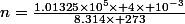 n=\frac{1.01325\times10^{5}\times 4\times 10^{-3}}{8.314\times 273}