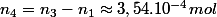 n_{4}=n_{3}-n_{1}\approx3,54.10^{-4}mol
