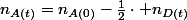 n_{A(t)}=n_{A(0)}-\frac{1}{2}\cdot n_{D(t)}