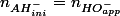 n_{AH^{-}_{ini}}=n_{HO^{-}_{app}}