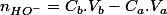 n_{HO^{-}}=C_{b}.V_{b}-C_{a}.V_{a}