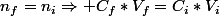 n_{f}=n_{i}\Rightarrow C_{f}*V_{f}=C_{i}*V_{i}