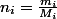 n_{i}=\frac{m_{i}}{M_{i}}
