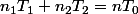 n_1T_1+n_2T_2=nT_0