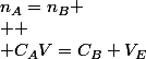 n_A=n_B
 \\ 
 \\ C_AV=C_B V_E