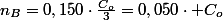 n_B=0,150\cdot\frac{C_o}{3}=0,050\cdot C_o