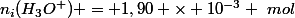 n_i(H_3O^+) = 1,90 \times 10^{-3} ~mol