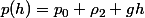 p(h)=p_0+\rho_2 gh