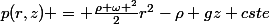 p(r,z) = \frac{\rho \omega ^{2}}{2}r^{2}-\rho gz+cste