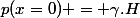p(x=0) = \gamma.H