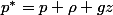 p^{*}=p+\rho gz