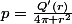p=\frac{Q'(r)}{4\pi r^2}