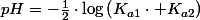 pH=-\frac{1}{2}\cdot\log\left(K_{a1}\cdot K_{a2}\right)