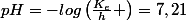 pH=-log\left(\frac{K_e}{h} \right)=7,21