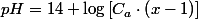 pH=14+\log\left[C_{a}\cdot\left(x-1\right)\right]