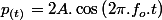 p_{(t)}=2A.\cos\left(2\pi.f_{o}.t\right)