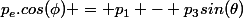 p_e.cos(\phi) = p_1 - p_3sin(\theta)
