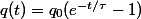 q(t)=q_{0}(e^{-t/\tau}-1)