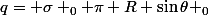 q= \sigma _0 \pi R \sin\theta _0