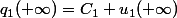 q_1(+\infty)=C_1 u_1(+\infty)
