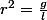 r^{2}=\frac{g}{l}