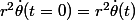 r^2\dot{\theta}(t=0)=r^2\dot{\theta}(t)
