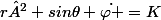 r² sin\theta \dot{\varphi }=K