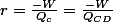 r=\frac{-W}{Q_{c}}=\frac{-W}{Q_{CD}}