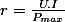 r=\frac{U.I}{P_{max}}
