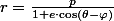 r=\frac{p}{1+e\cdot\cos\left(\theta-\varphi\right)}