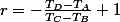 r=-\frac{T_{D}-T_{A}}{T_{C}-T_{B}}+1