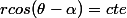 rcos(\theta-\alpha)=cte
